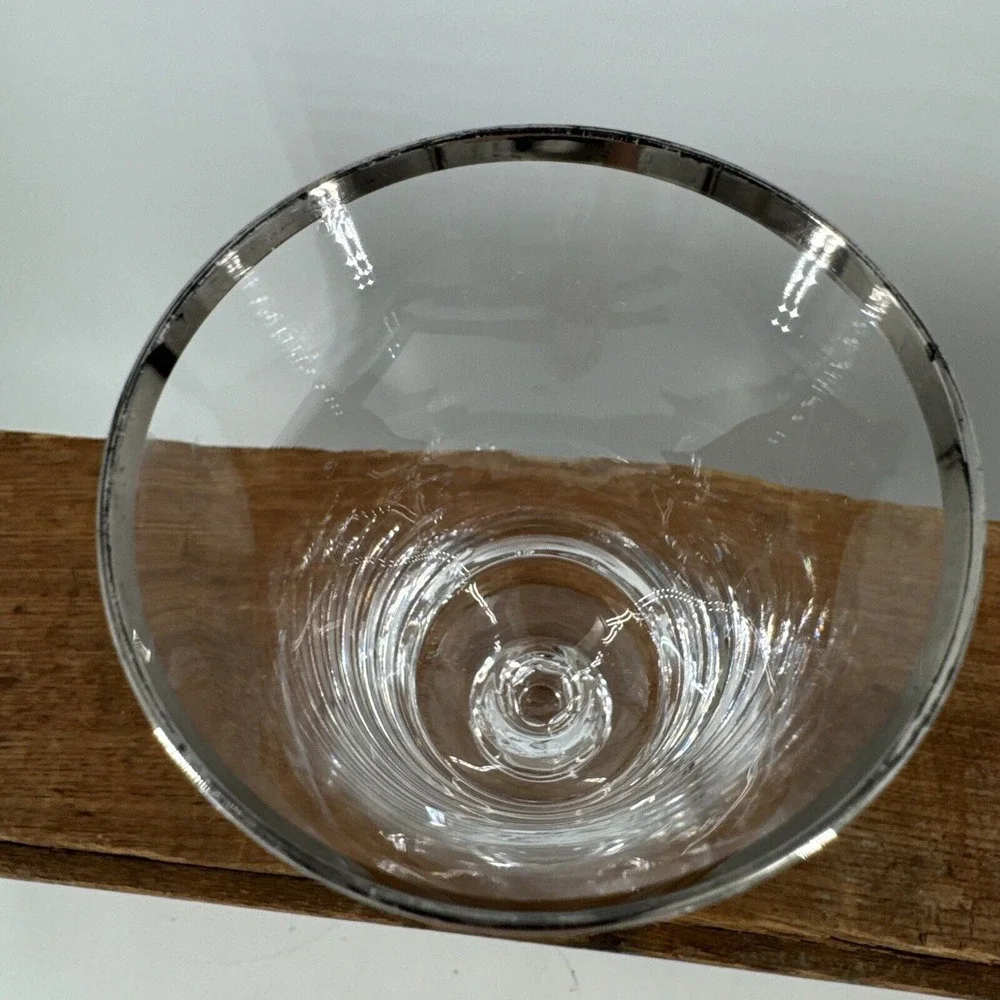 Crystal Sheffield Platinum Trim Water Wine Glass Fostoria‎ MCM 4.75